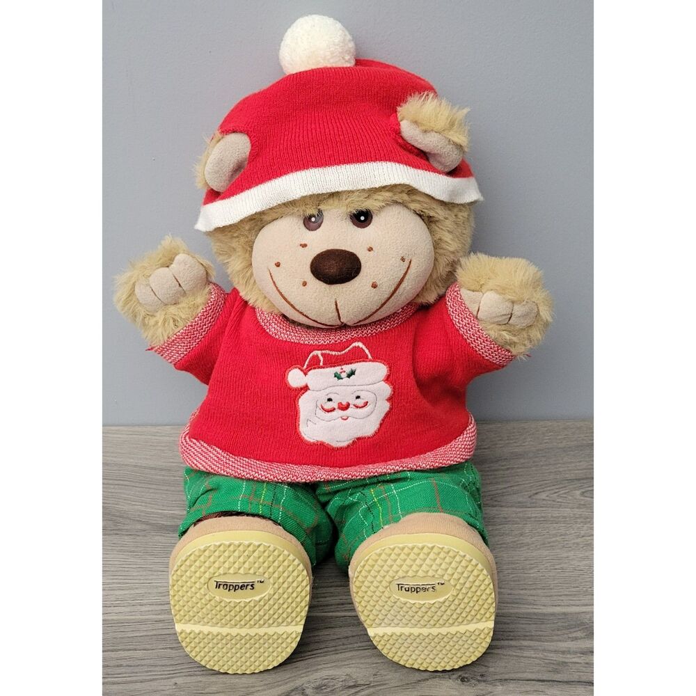 Vintage‎ Trappers Christmas Teddy Bear 16" Santa Clause Stuffed Animal Plush
